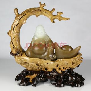 和田玉弥勒佛摆件 118克